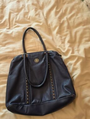 Tory Burch Pyramid Stud Dome Tote Bag- Blazer Blue